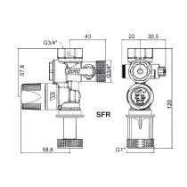 Groupe de sécurité droit WATTS SFR 3/4'' pour chauffe-eau