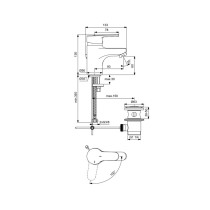 Mitigeur de lavabo monotrou PORCHER OLYOS bonde métal chromé