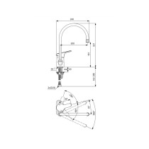 Mitigeur évier monotrou PORCHER OLYOS bec tube chromé